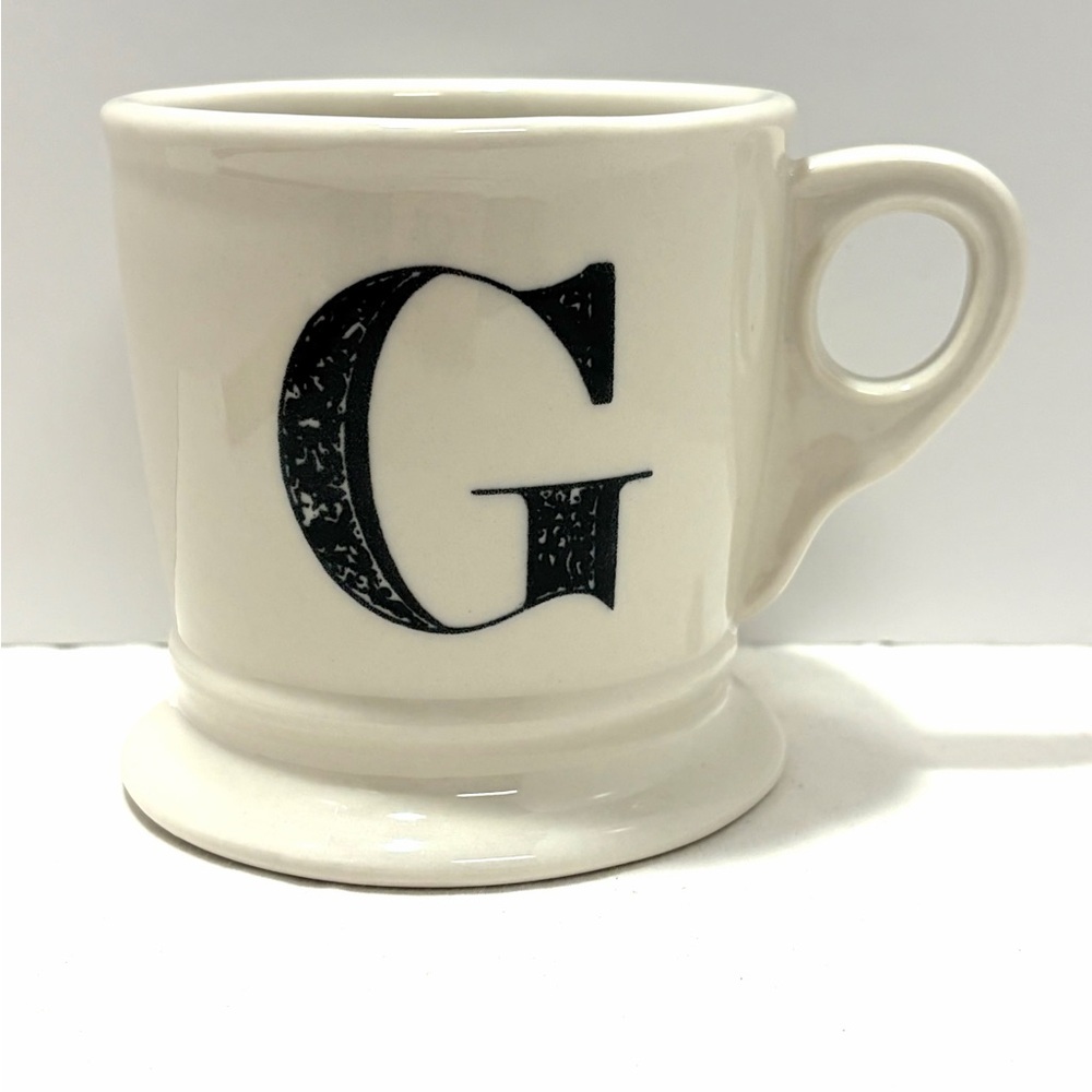 Anthropologie Ceramic Black & Cream  “G” Mug
